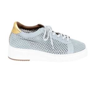 Homers Artisan ISTA Perforated Soft Gray Blue Sneaker Gold Accents-EU 39 US